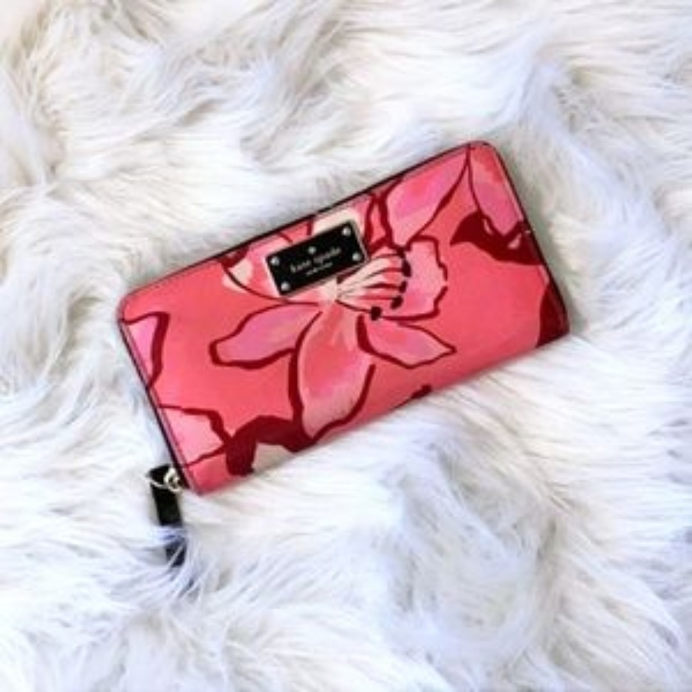 Kate Spade Blake Avenue Tiger Lily Neda Zip Wallet - Picture 4 of 8